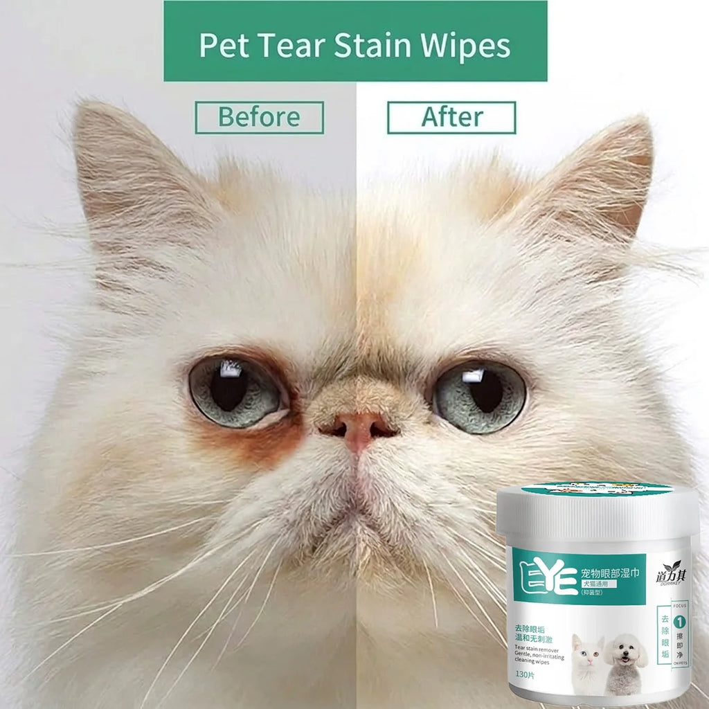 Hypoallergenic Eye Cleaning Wipes for Dogs and Cats — Effectively removes eye discharge crust mucus, and debris (130-count pack) Oasis Select Default Title