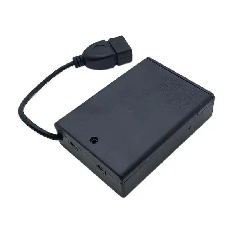 1/4Pcs USB Mini Power Supply Battery Box With Cover And Switch 3 X AA USB Battery Box For 4.5V LED Strip Lights Oasis Select