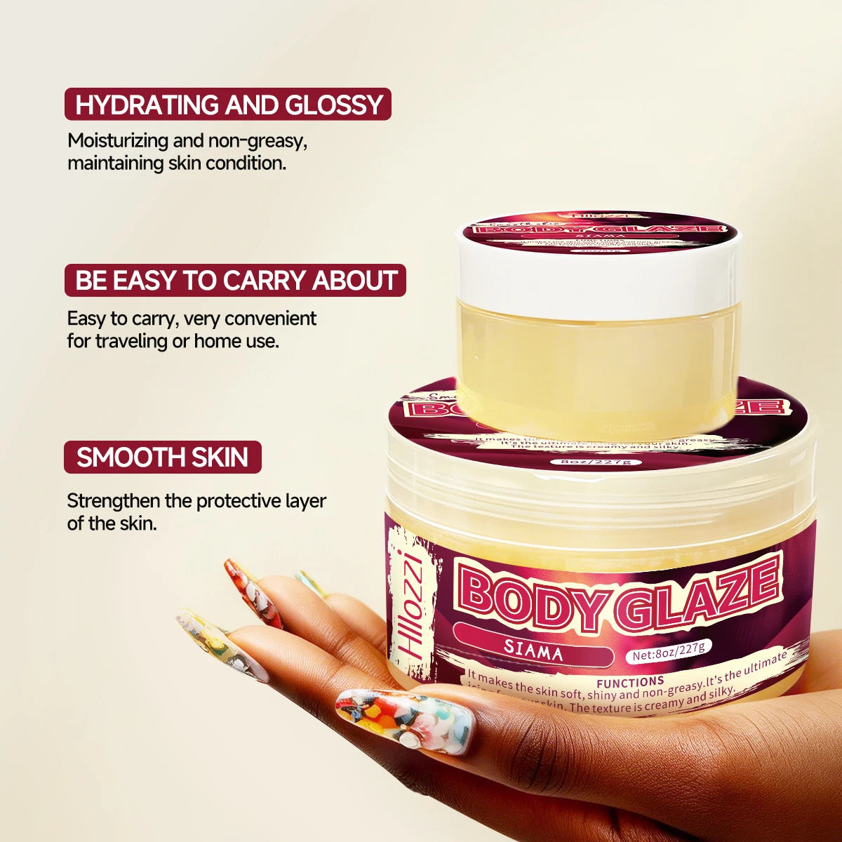8oz 2oz Body Glaze Siamese Moisturizes, Protects, and Repairs Skin make the skin appear lighter, brighter, or more radiant Oasis Select