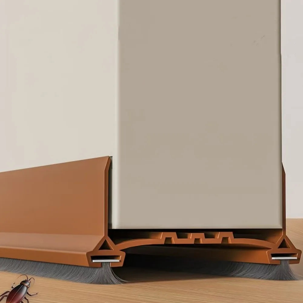 With Brushes Door Draft Stopper 96cm Soundproof Weather Stripping Door Seal Insect Prevention Dustproof Design Door Sweep Oasis Select Brown