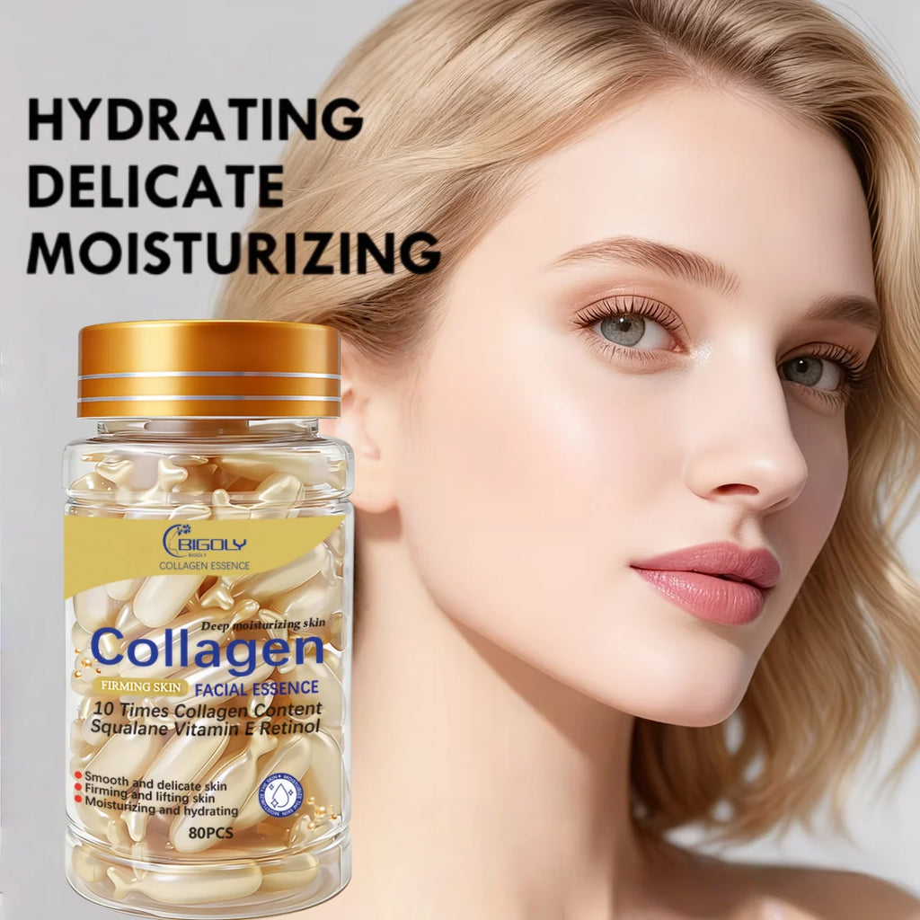 80 Collagen Facial Essence Capsules – Firming & Moisturising Serum Collagen Face Serum Oasis Select Collagen