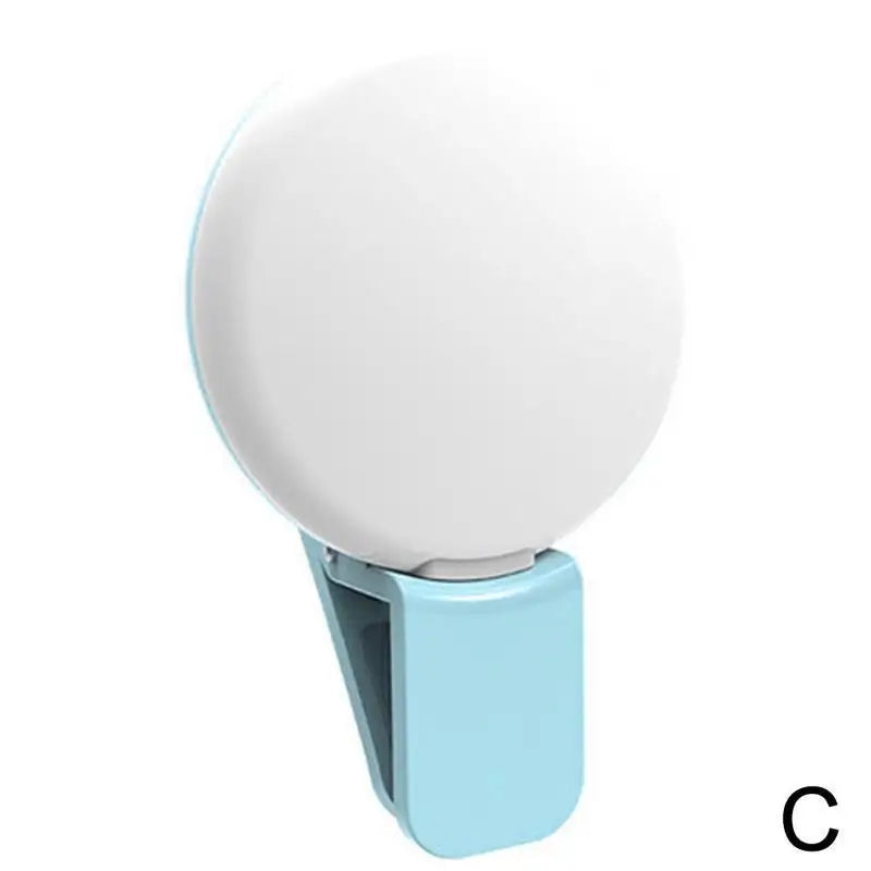 Mini Clip-On LED Selfie Ring Light – 3-Level Dimming Clip-On Ring Light Oasis Select blue