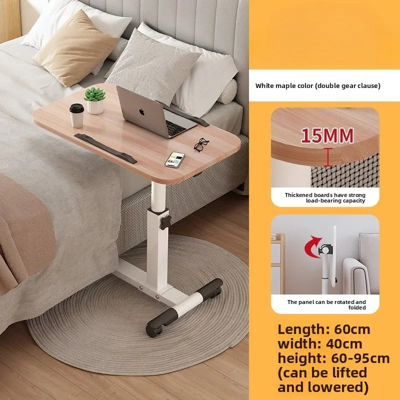 Multi-functional Household Goods Bedside Table Sofa Side Desk Bedroom Removable Lift Lazy Computer Desk Office Small Table Oasis Select 2-White Maple
