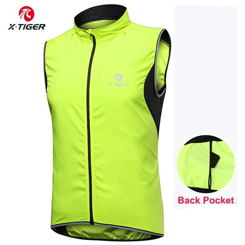 X-TIGER Cycling Vest Sleeveless Bicycle Reflective Windproof Uitra-Light Sun Protection Mountaineering Jacket Cycling Sportswear Oasis Select