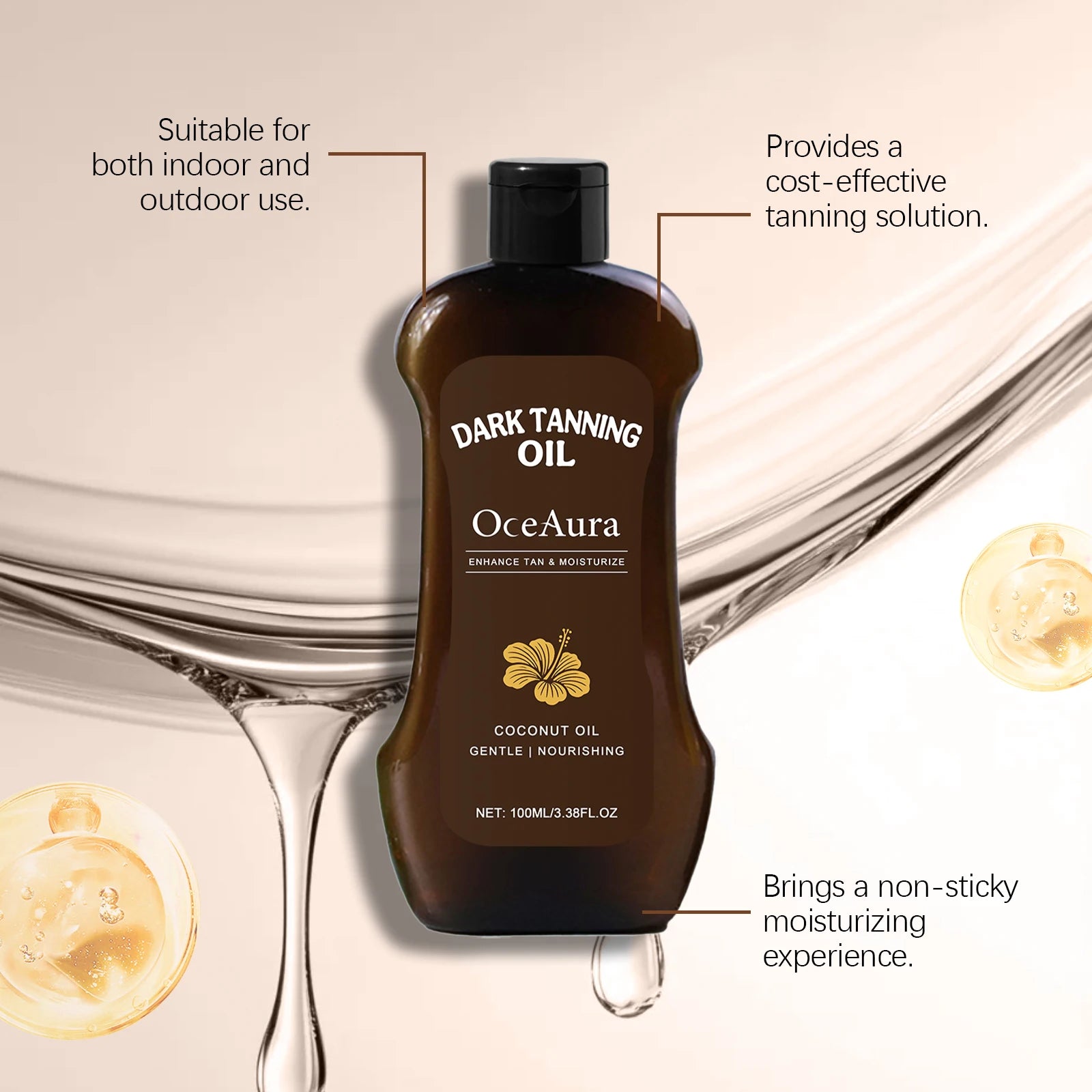 OceAura Coconut Tanning Oil – Deep Bronze Glow 100ml Self Tanning Oil Oasis Select