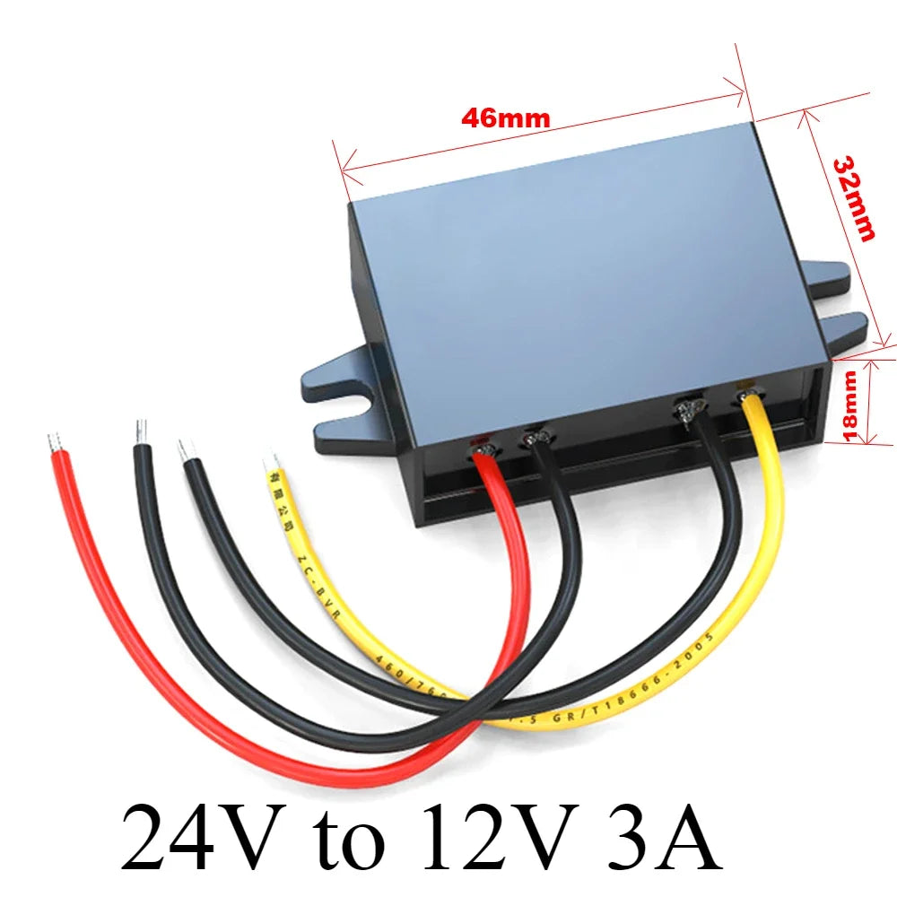 24V to 12V 1A-10A Step Down Converter Adaptive DC to DC Buck Converter Transformer Module Regulator Car Power Supply Module Oasis Select 24V to 12V 3A 24V 12V