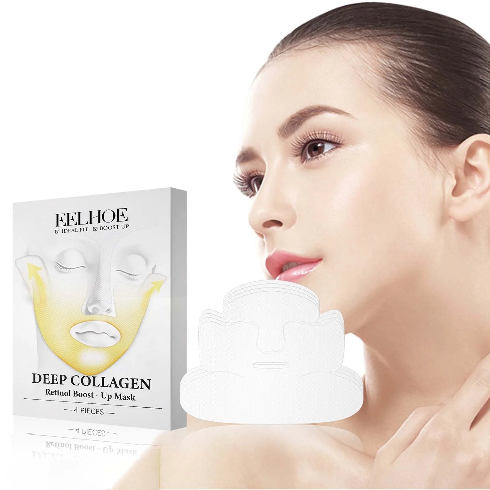 EELHOE Collagen Retinol Firming Face Mask – 4 Pack Anti-Aging Collagen Face Mask Oasis Select