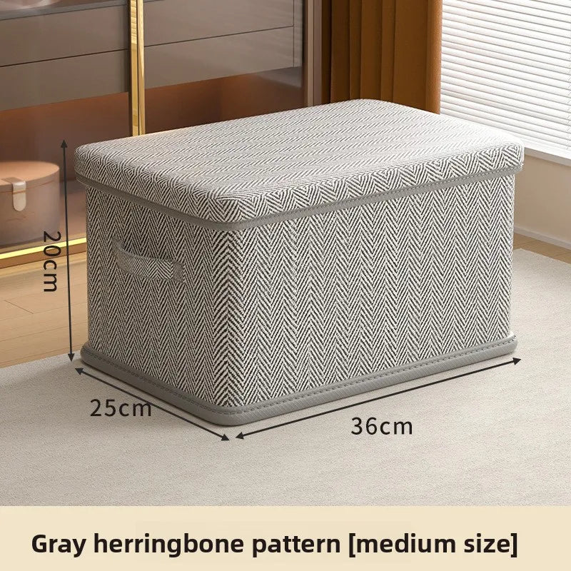 Clothes Storage Box Household Large-capacity Wardrobe Snacks Toys Layered Finishing Artifact Folding Storage Box Basket with Lid Oasis Select M 2