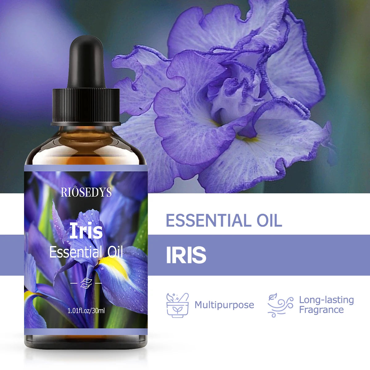 RIÔSEDYS Iris Essential Oil – Massage, Hair Care & Diffuser