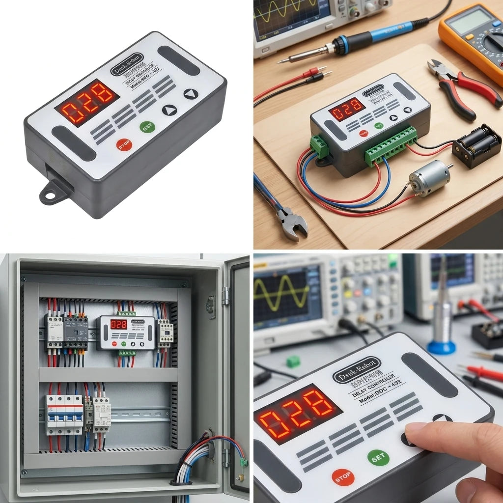 LED Dual MOS Time Delay Relay High Level Trigger 12V 24V DC 5V-30V with Digital Display Cycle Timer Delay Switch for Circuit Oasis Select