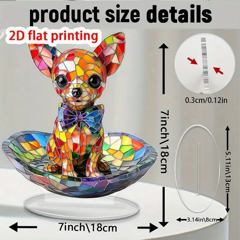 2D Colorful Animal Acrylic Ornaments Cat Figurine Decoration Kitten