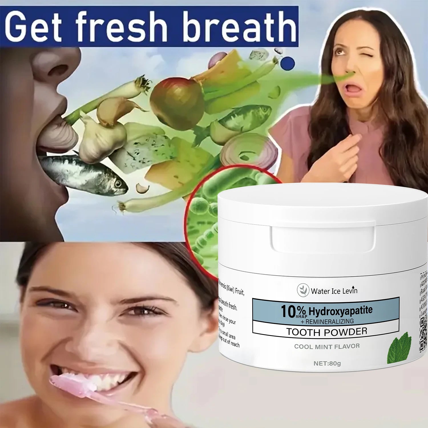 Charcoal & Hyaluronic Acid Tooth Powder – Cool Mint 80g Charcoal Tooth Powder Oasis Select