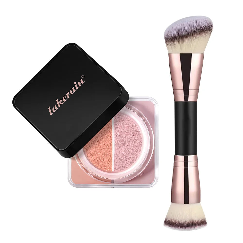 Loose Setting & Correcting Powder Duo with Brush | Oil Control Loose Setting Powder Oasis Select and puff