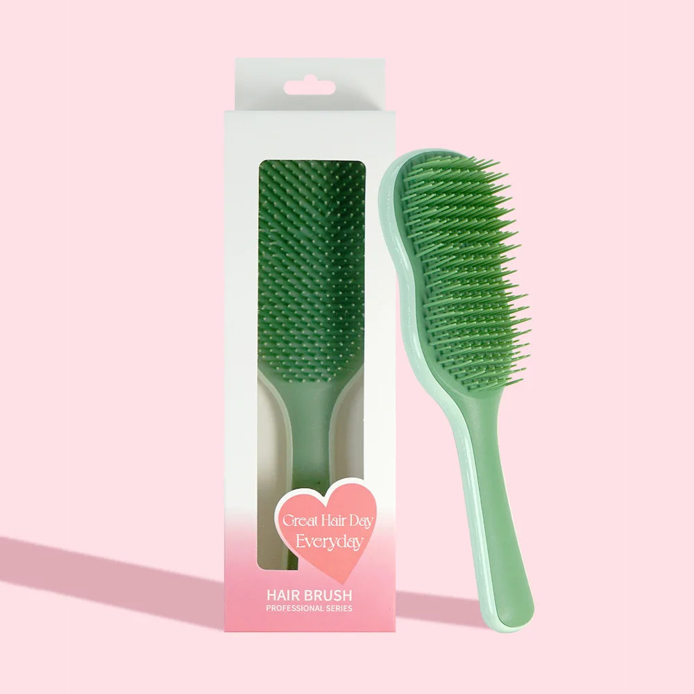Professional Detangling Hair Brush – Ergonomic, All Hair Types Detangling Hair Brush Oasis Select SZ67Green-Box