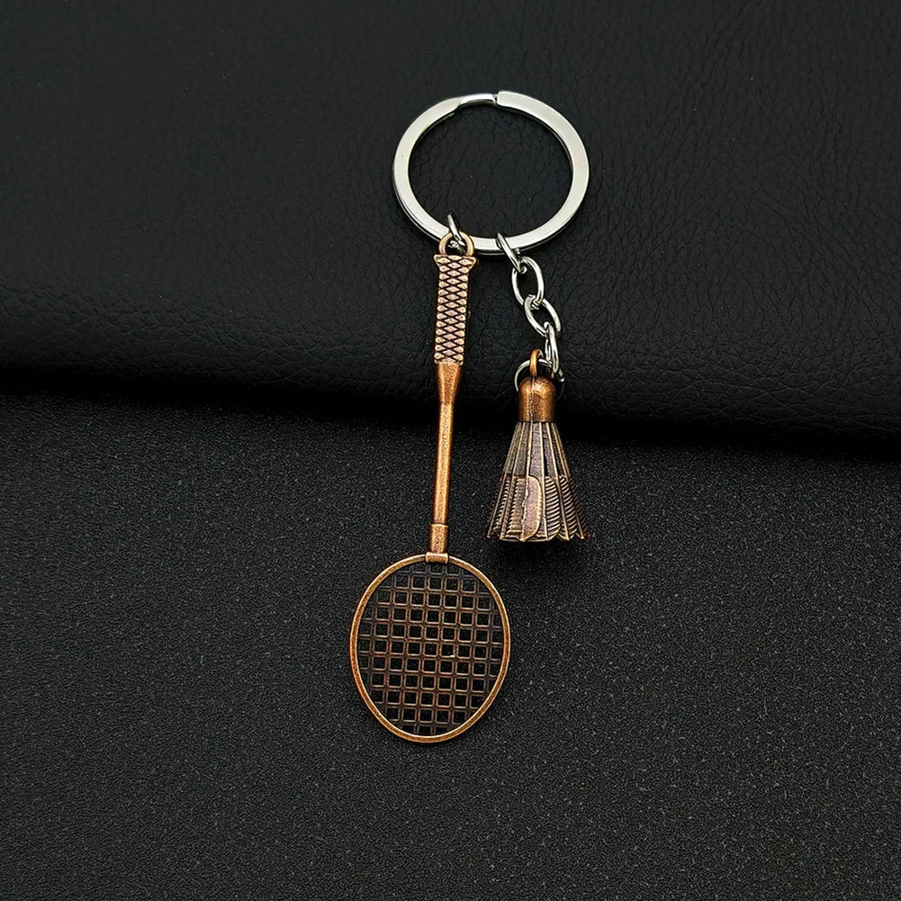 1PC Alloy Badminton Racket Keychain Sports Souvenir Pendant Car Bag Decoration Key Chain Home Decoraction Sport Style Oasis Select 02