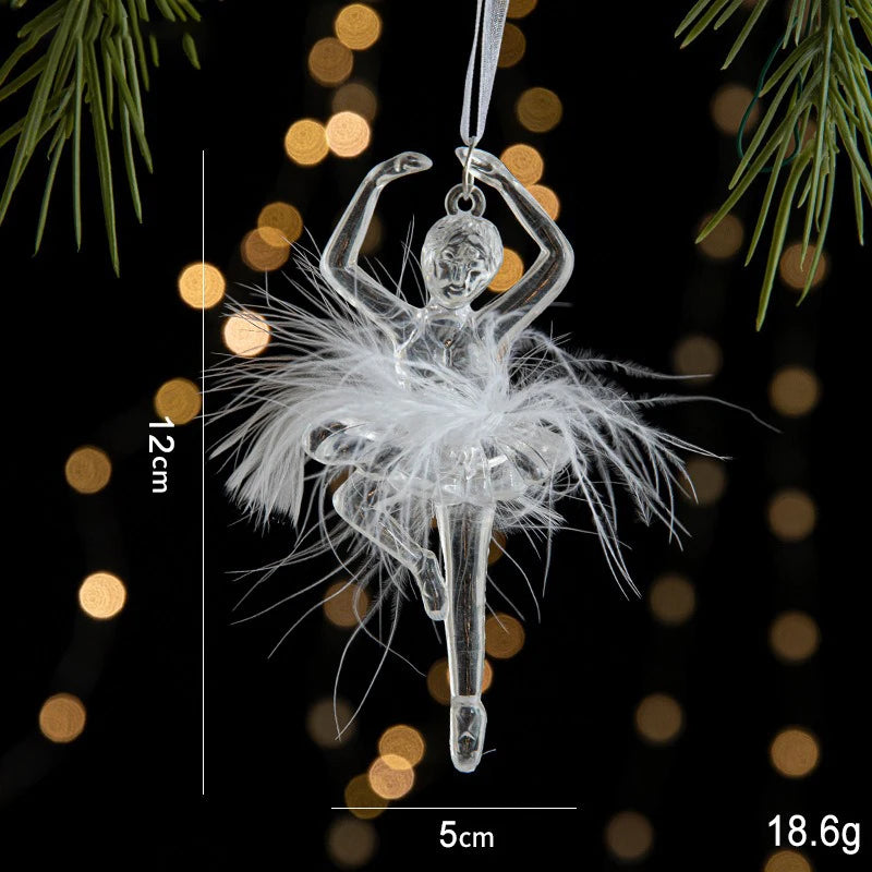 Acrylic Christmas Crystal Pendant – Angel & Snowflake Ornament