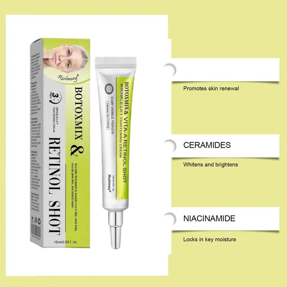 15g Retinal-Shot Tightening Booster Face Cream & Eye Cream Anti-Aging Firming Lifting, Fade Fine Lines, Night Moisturizer Oasis Select