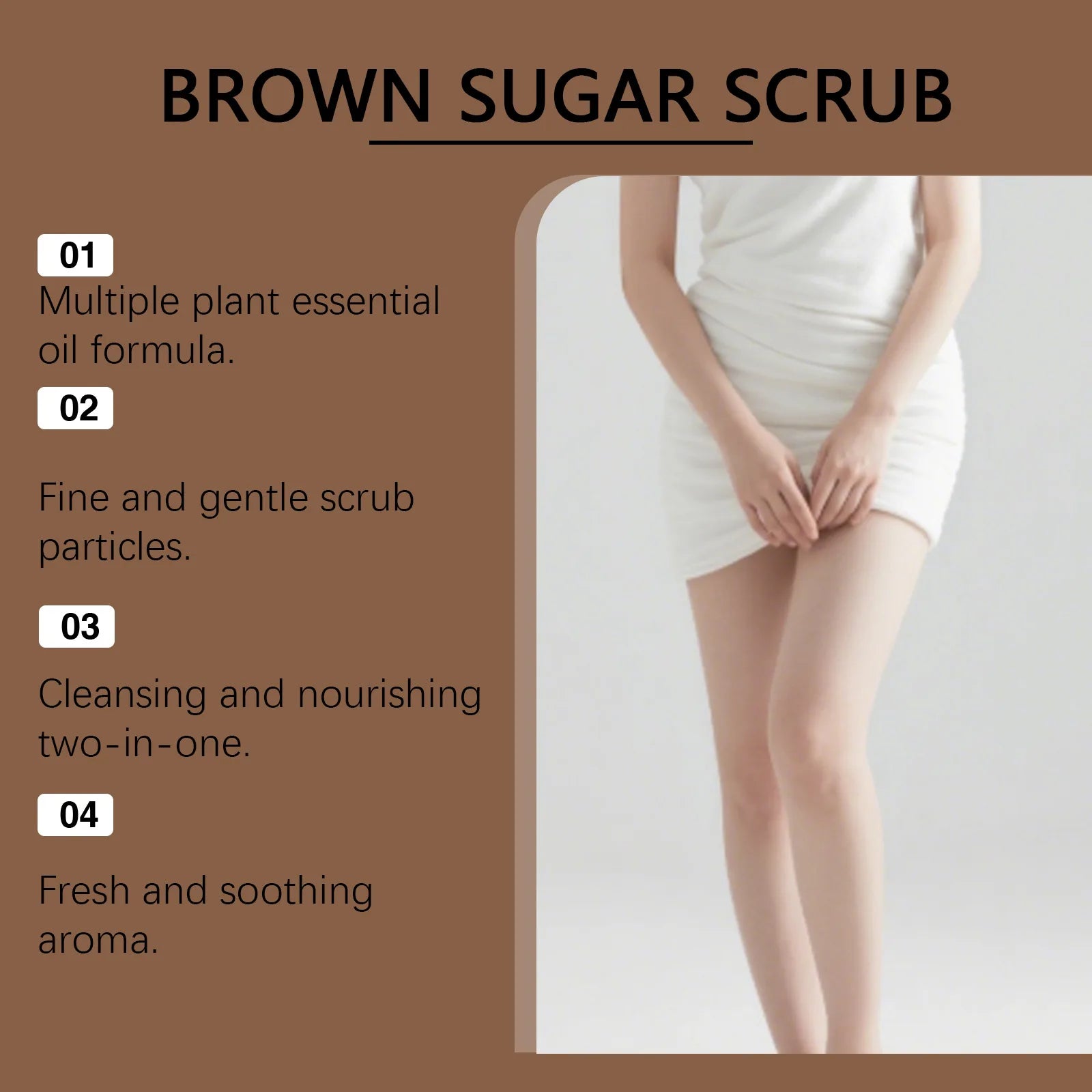 OCEAURA Brown Sugar Body Scrub Clean Skin Exfoliate Nourish Epidermis Improve Roughness Brightening Shrink Pores Body Care Scrub Oasis Select