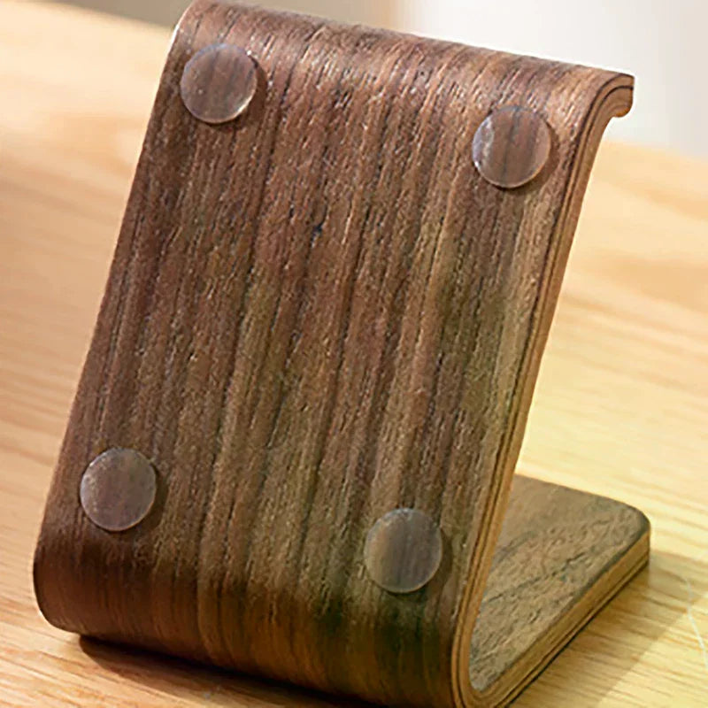 Multifunctional Solid Wood Phone Holder Front Desk Business Card Display Rack Creative Home Office Desktop Decoration Oasis Select
