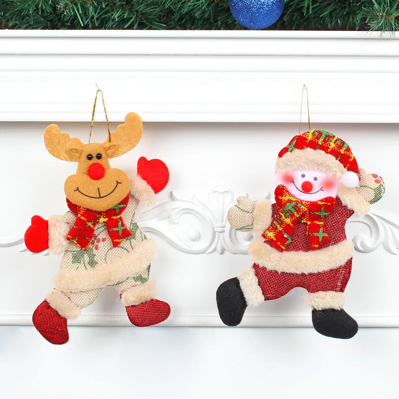 Christmas Dancing Old Man Snowman Small Figurine Pendant, Holiday Christmas Tree Doll Decoration and Arrangement Pendant Oasis Select