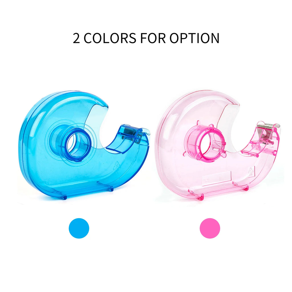 Transparent Desktop Tape Cutter Tape Hand Use Practical Plastic Adhesive Tape Dispenser Portable Lightweight for Office Home Oasis Select