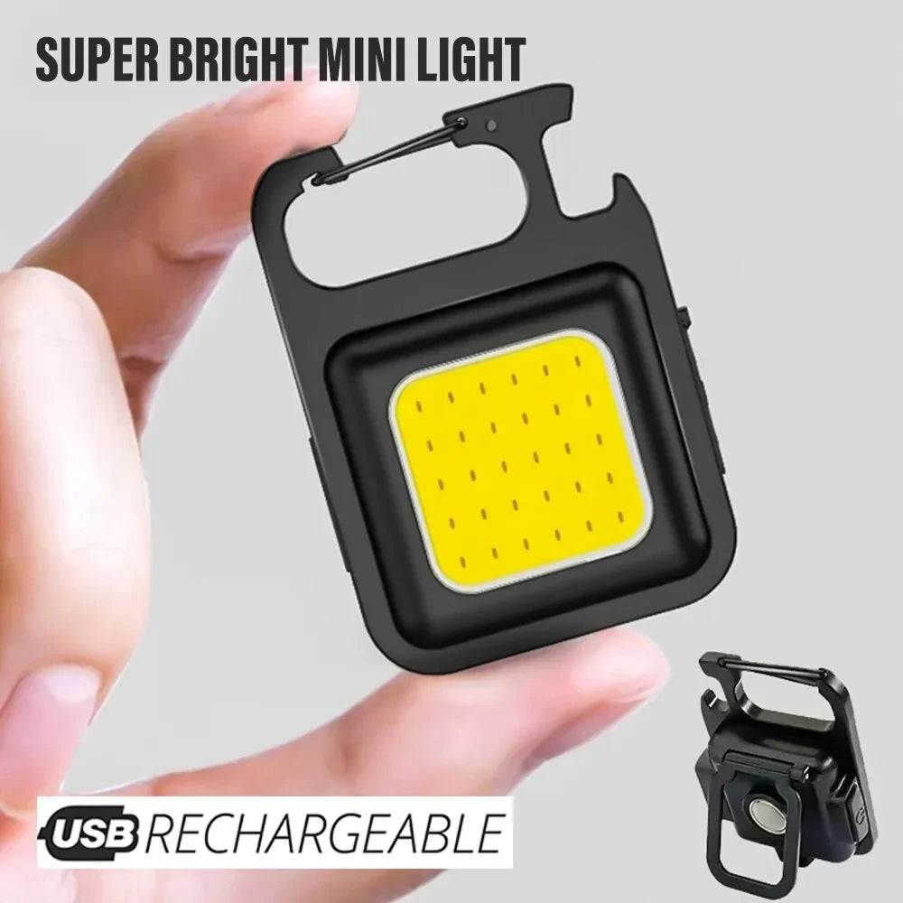 Super Bright MINI COB Keychain Flashlight Charging Lamp Camping Lights with Magnet 4 Lighting Modes for Camping Home Oasis Select