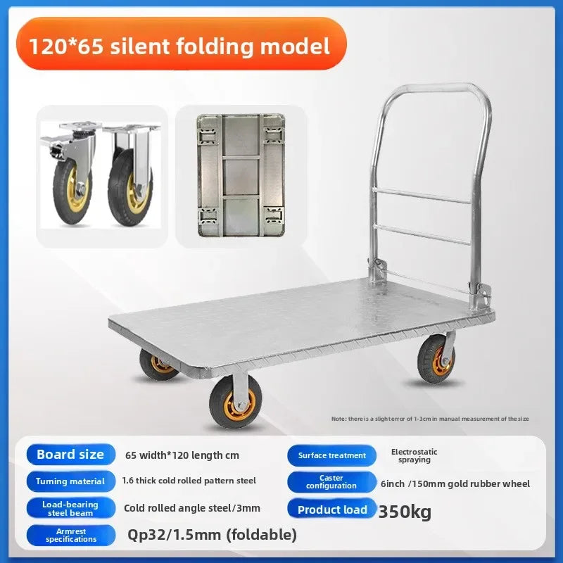 Multi-functional trolley flatbed trailer moving flatbed trailer trolley pulling load bearing folding trailer Oasis Select 120-65-6B