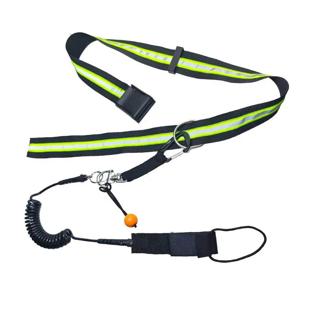 SUP High Visible Quick Release Safety Belt with Coiled Leash Paddle Board White Water QR Belt Oasis Select