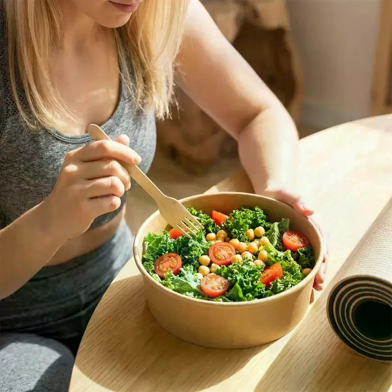25pcs Kraft Paper Bowls Cups Fruit Salad Bowl Kraft Containers Salad Food Prep Kraft Box Cream Ice Snack Storage 500/750/1000ml Oasis Select