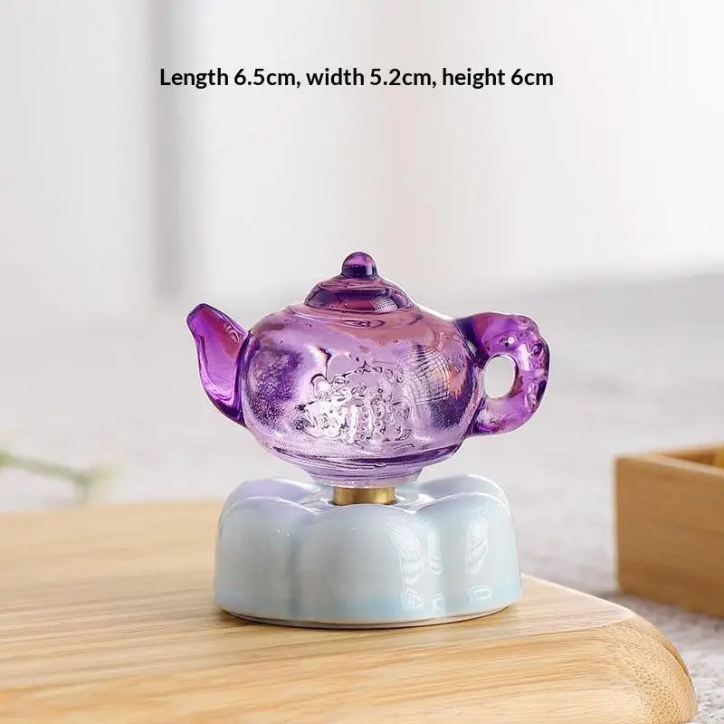 360° Rotating Crystal Teapot Ornament | Car & Desk Décor