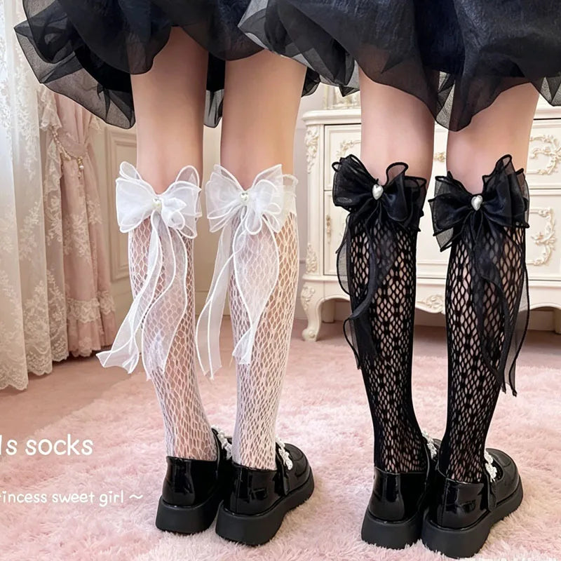 1-10PCS Summer Lace Ruffle Knee High Socks for Girls Moisture Wicking Breathable Princess Long Stockings for Kids Oasis Select