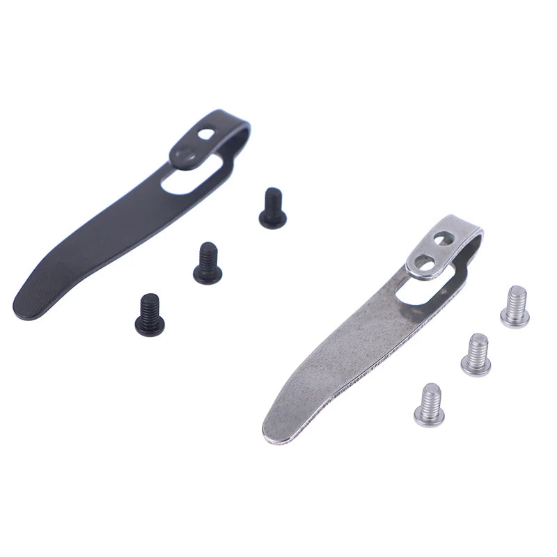 New 1 Set 420 Stainless Steel Material Knife Back Clip With 3pcs M2.5 Screws Pocket Waist Clamps For Knives DIY Make Accessories Oasis Select
