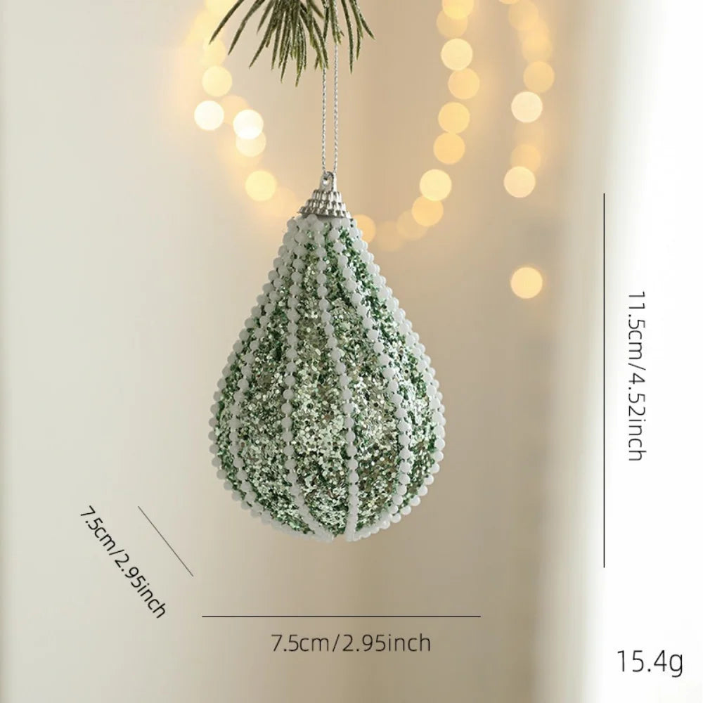 New Green Glitter Sequins Foam Christmas Ball Christmas Tree Hanging Ornaments for Home New Year Christmas Decoration Oasis Select Style 8