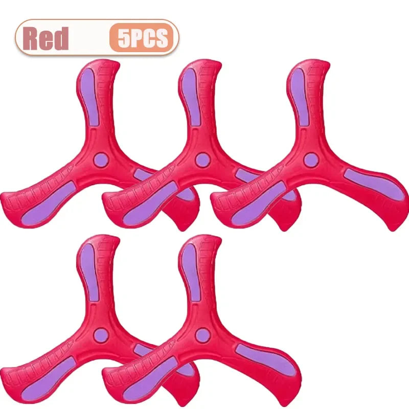 1-20PCS Tri-Blade Boomerang for Kids Outdoor Toys Safe Durable Flying Disc Family Fun Sport Game Parent-Child Interaction Oasis Select Red-5PCS