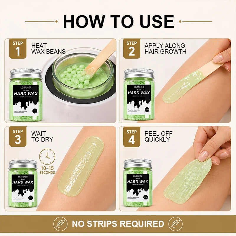 LGRAMER Hard Wax Beads for Hair Removal | 80g/380g Scented