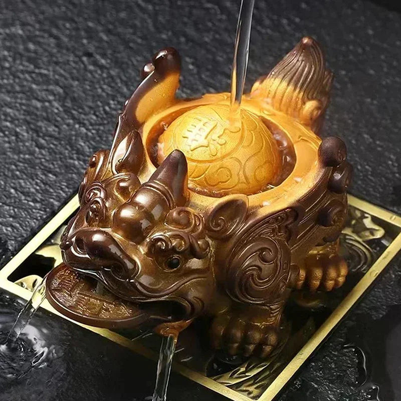 1PC Boutique Tea Pet Water-spraying Pixiu Tea Pet Ornament Handmade Tea Ceremony Tea Game Financial Tea Table Gift Oasis Select