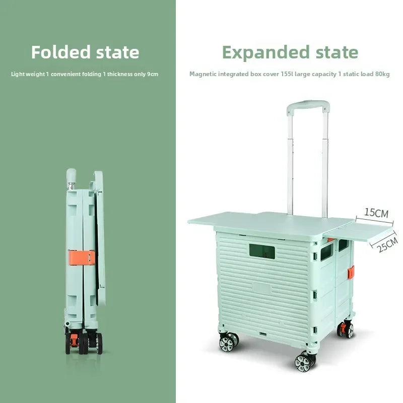 Multi-functional Shopping cart trolley upgraded magnetic box cover retractable folding trolley Oasis Select