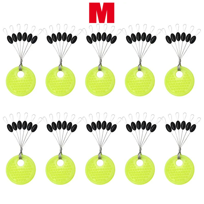 10-40Groups Space Beans Rubber Carp Fishing Equipment Black Rubber Oval Stopper Fishing Float Fishing Bobber Float Line Stops Oasis Select M-10 Groups