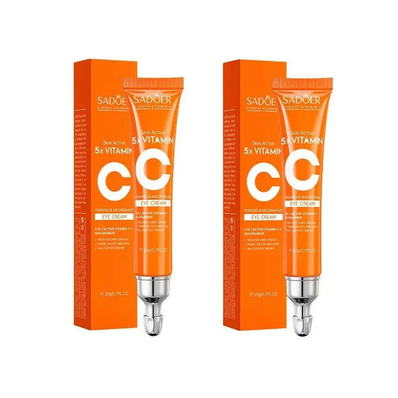 SADOER Vitamin C Eye Cream Anti Dark Circles Eyes Bags Remover Moisturizing Brightening Firming Skin Care Products for Eyes Oasis Select 2pcs
