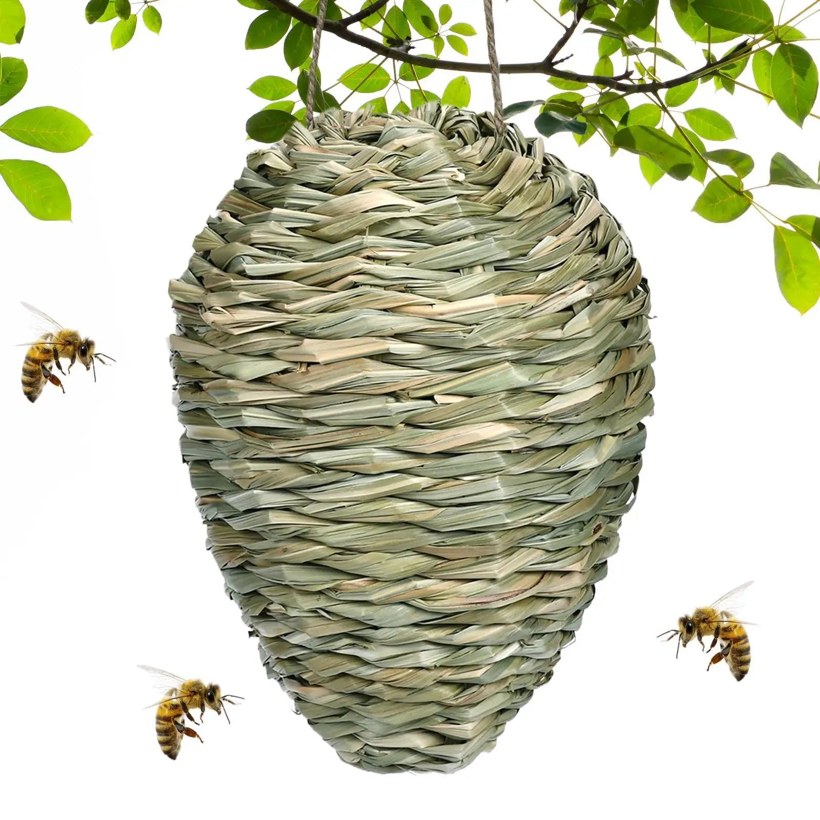 Fake Hornet Nest Hornet Nest Decoy Woven Bee Hive Hangable Decoration Hanging Patio Garden Repellent Trap Non-Toxic Fake Nest Oasis Select