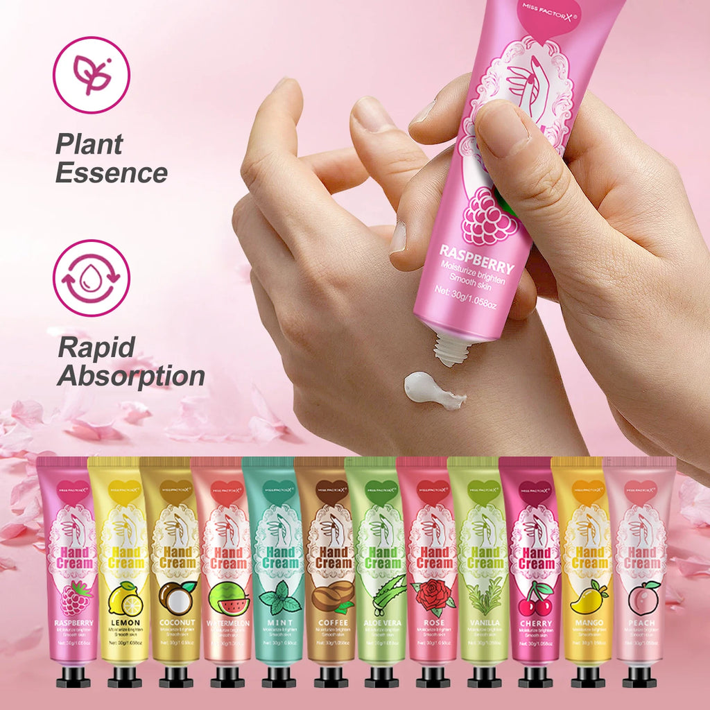 12 Hand gift Hand cream and lip balm set Friends Party Gift with love net bag and thank you card Holiday gift Oasis Select