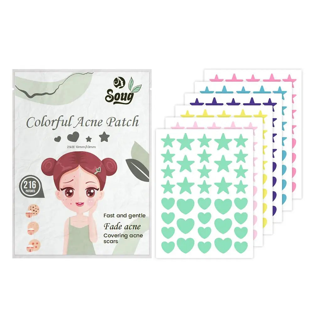 216PCS Pimple Patch Acne Colorful Invisible Acne Removal Skin Care Stickers Concealer Face Spot Beauty Makeup Tools Oasis Select