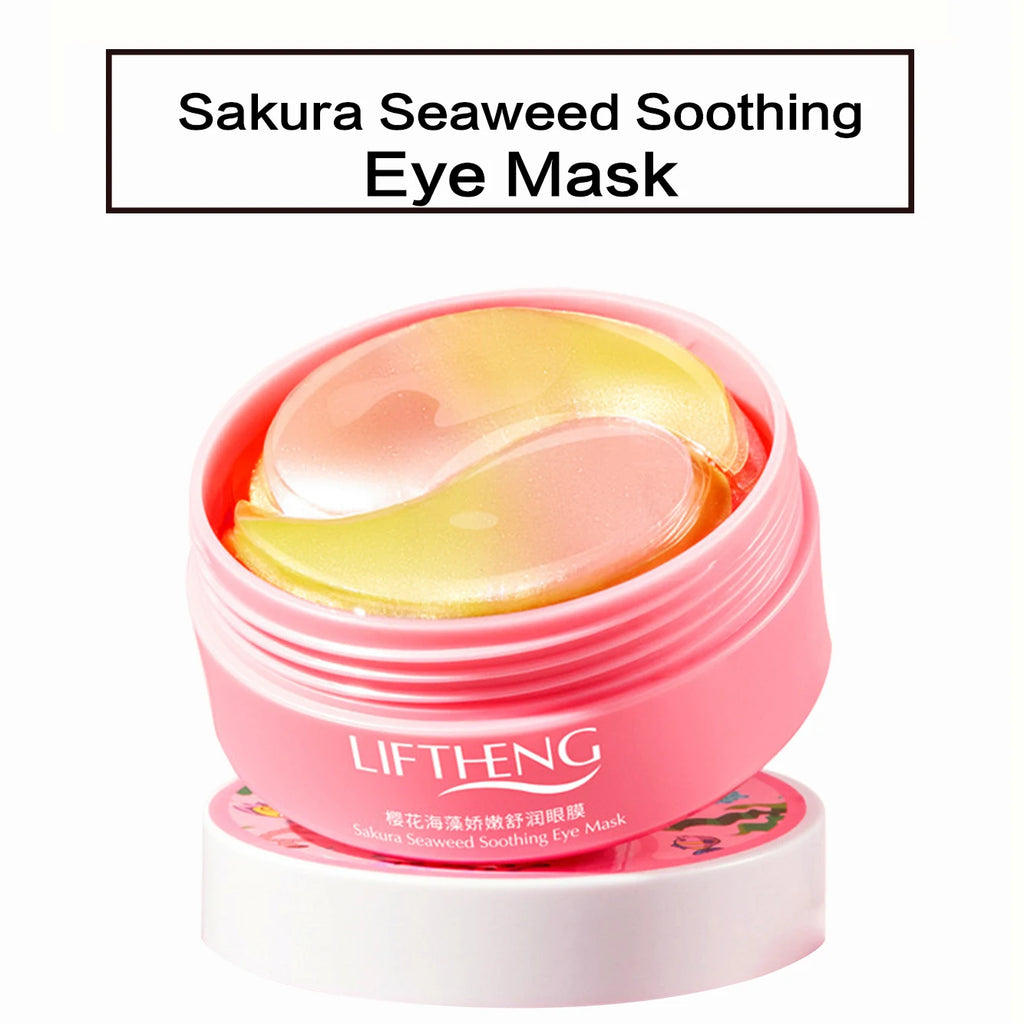 60 Pieces (30 Pairs) of Hydrating Eye Masks, Nourishing and Moisturizing the Skin Around the Eyes, Making the Skin Around the Eyes Smooth and Soft, Exquisite Eye Masks with a Two-Tone Design Oasis Select 1 Box Sakura 80G