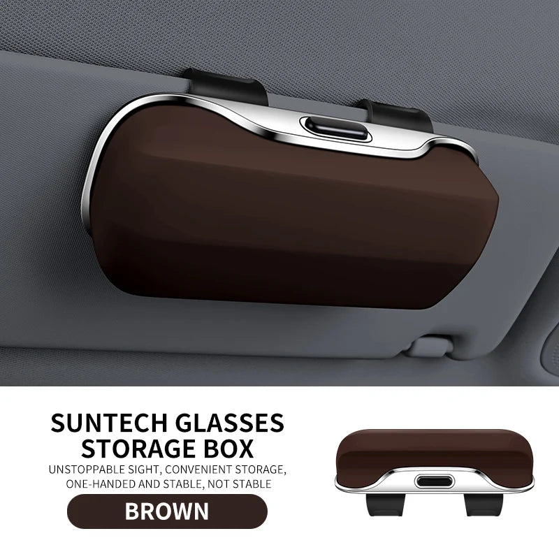 Car Sun Visor Sunglasses Holder & Eyeglass Case | Press Button