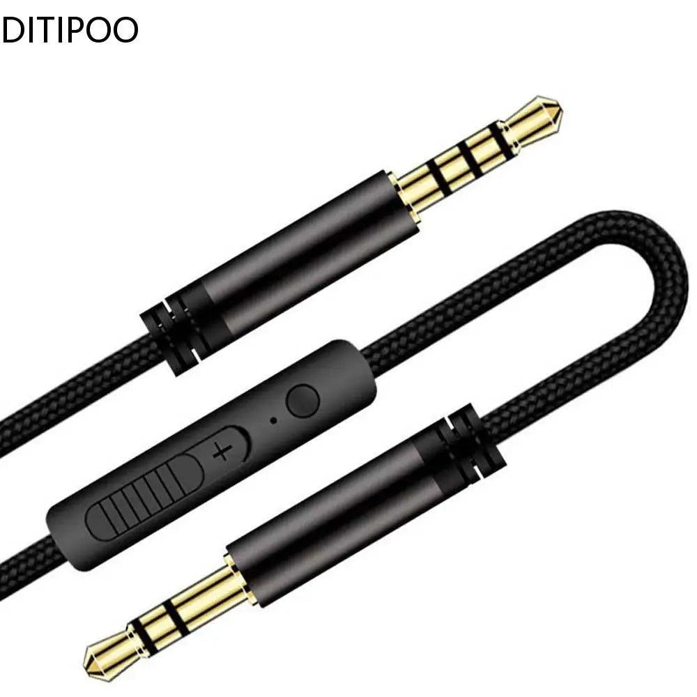 Jack 3.5 Audio Cable 3.5mm Speaker Line Aux Cable Mic to volume control for Phone Car Headphone Audio Jack Oasis Select red