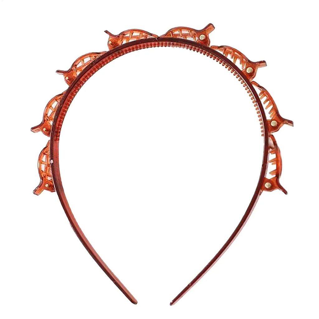 Headband with Clips Hairstyle Hair Clips Hairpin Head Hoop Twist Plait Clip Front Hairclips Hair Hoop Women Headband Headwear Oasis Select