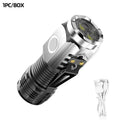 Rechargeable Portable Outdoor Lighting Three-Eyed Monster Mini Flash Super Power Flashlight Long-Range Powerful Flash Lights Oasis Select 501 Graded silver