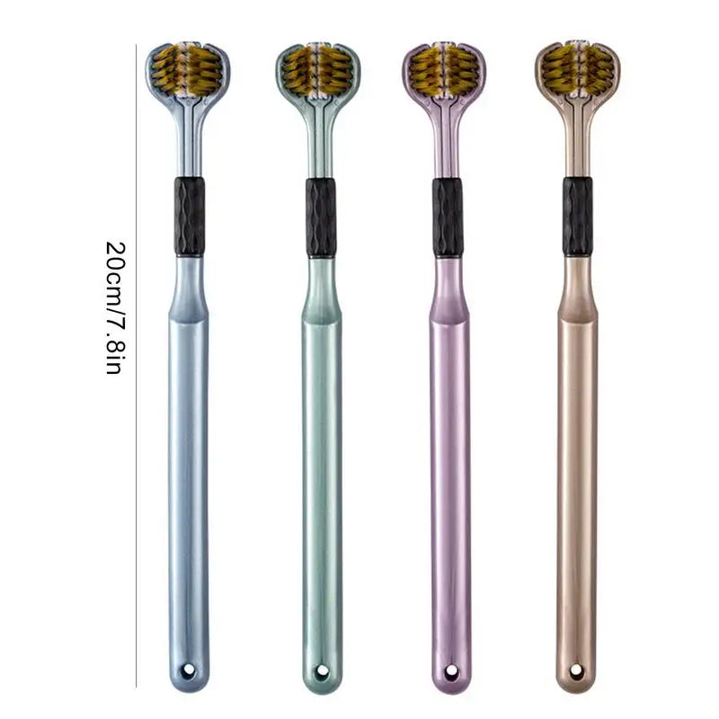 3-Sided Toothbrush Ergonomic Handle Soft Bristles Toothbrush Gentle Non-slip Sensory Manual Toothbrushes Cleaning Tooth Brushes Oasis Select