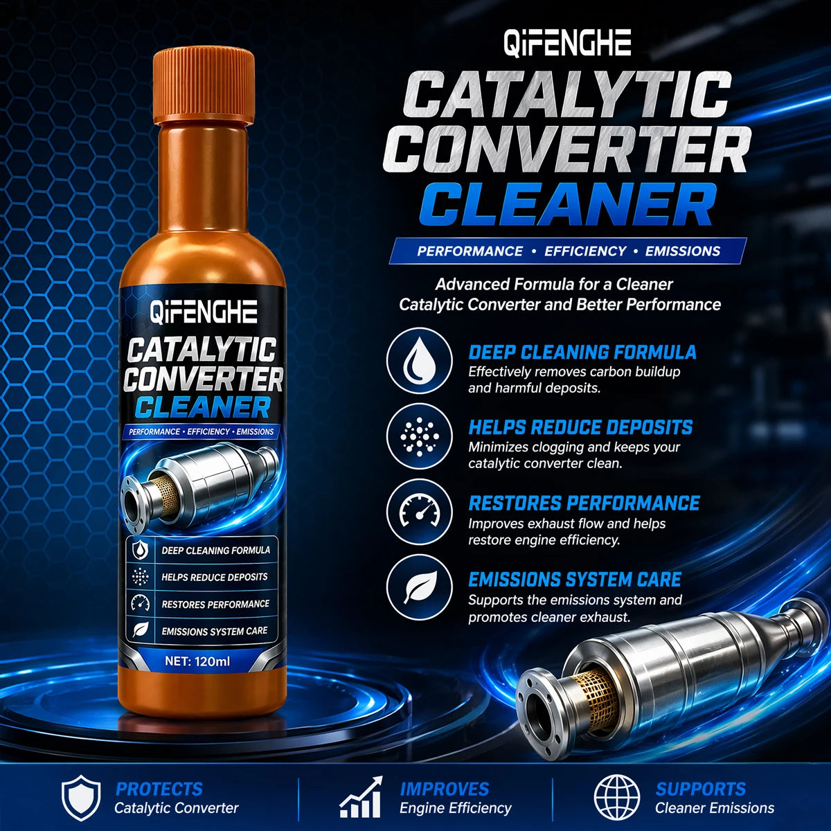 120ml Catalytic Converter Cleaner | Restore Emissions Performance