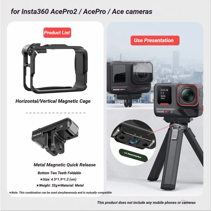 aMagisn Plastic Cage for Insta360 Ace Pro 2 / Ace Pro / Ace
